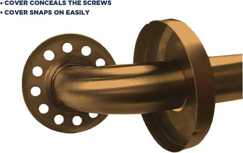 GrabBars.com Grab Bar Bundle - ADA Compliance - Brushed Rose Gold, 1.5" Diameter - 18", 36", 42" - Pack of 3 - Image 2